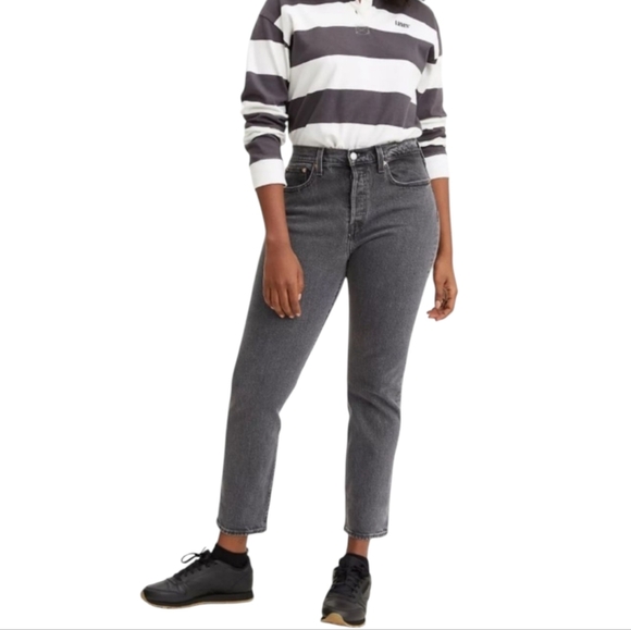Levi's Wedgie Fit Ankle Grey Women's 30 - Picture 1 of 10